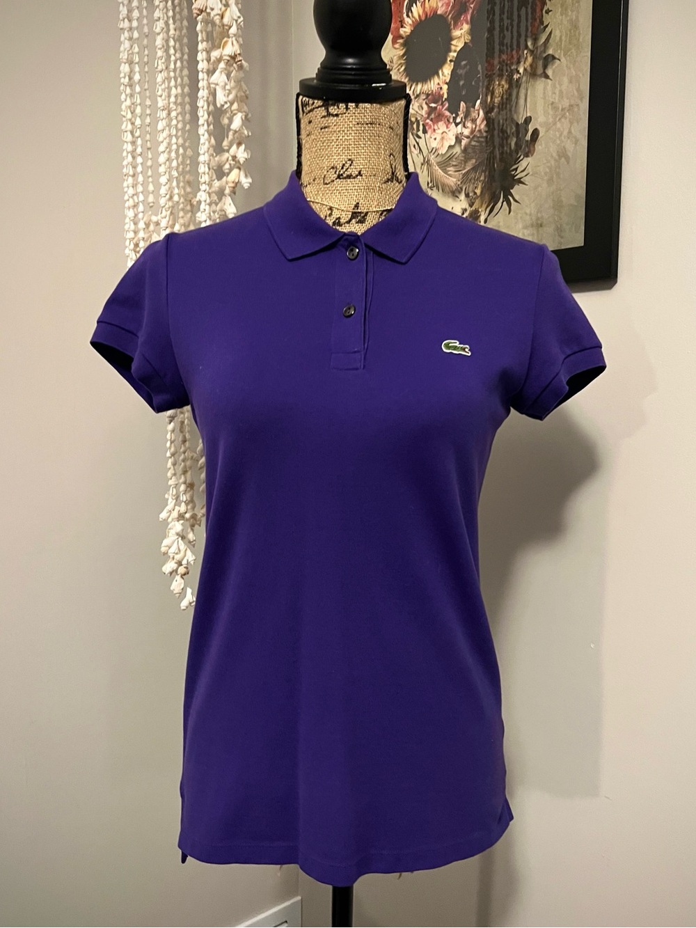 Lacoste Women’s Deep Purple Short-Sleeve Polo